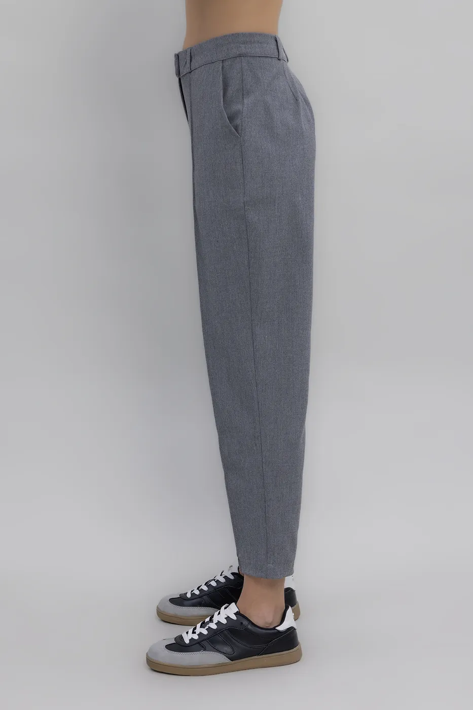 Bayan Gri Dar Paça Klasik Pantolon