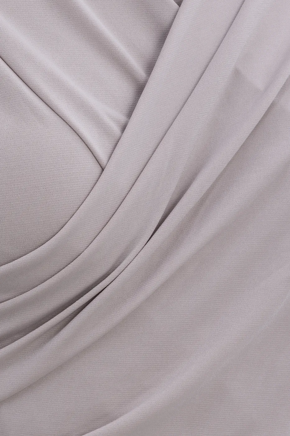 Bayan Bej Çapraz Yakalı Drapeli Bodysuit