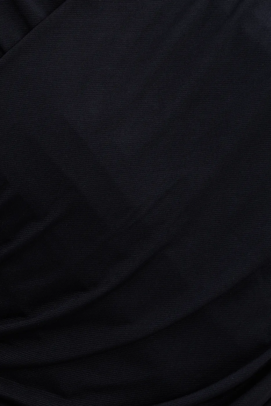 Bayan Siyah Çapraz Yakalı Drapeli Bodysuit