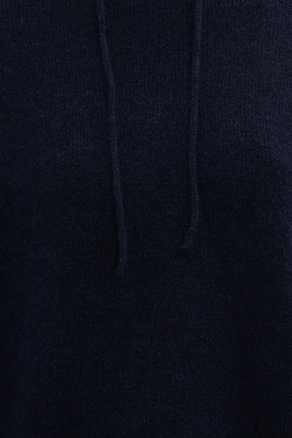 Bayan Lacivert Kapüşonlu Triko Uzun Kazak