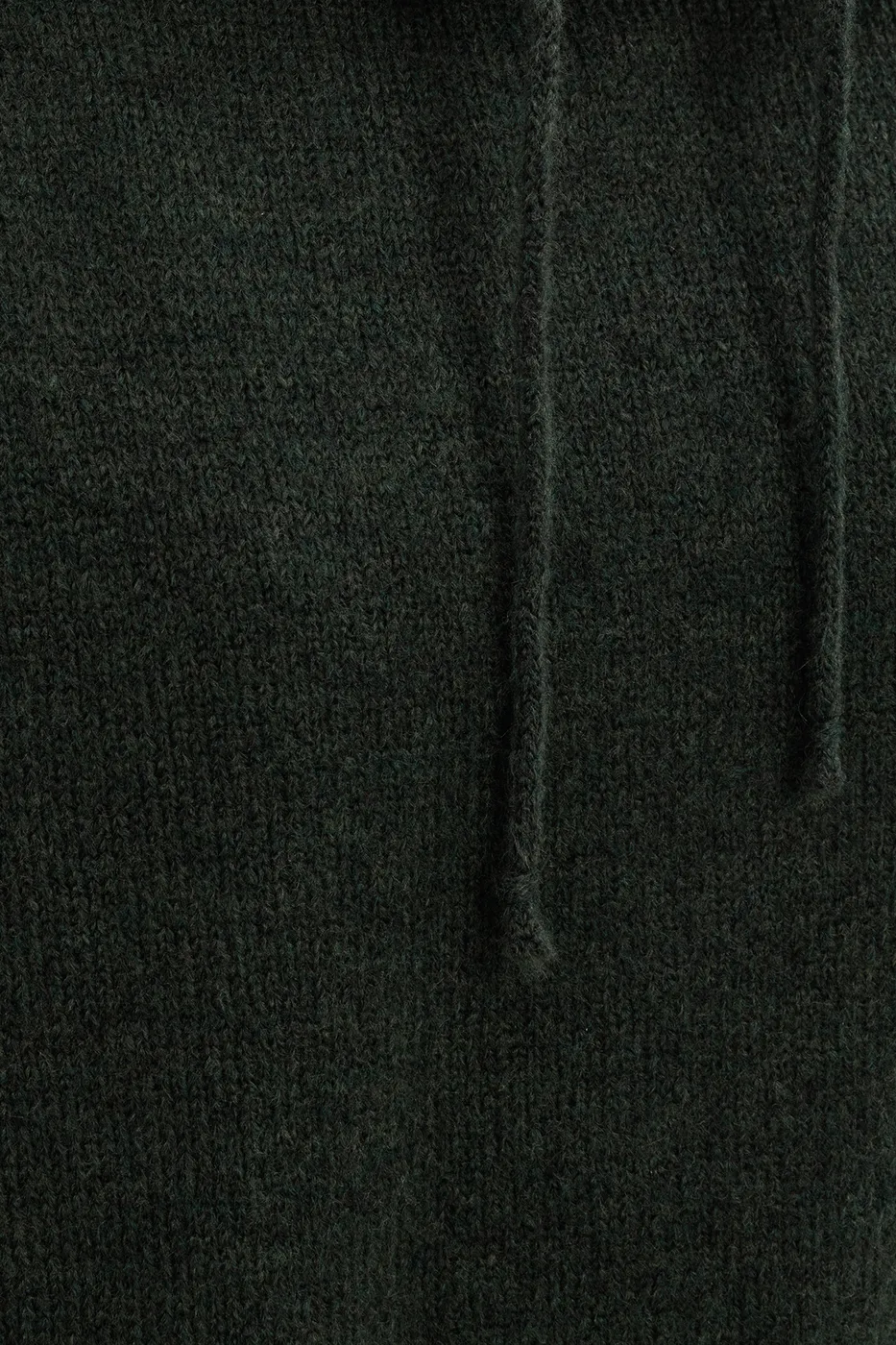 Bayan Yeşil Kapüşonlu Triko Uzun Kazak