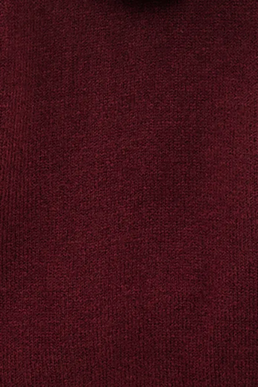 Bayan Bordo Triko Bol Pantolon - BSL