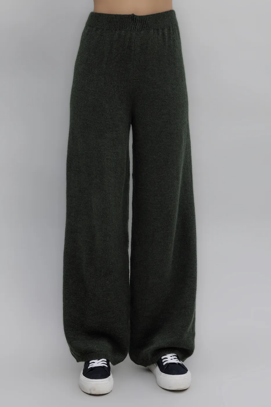 Bayan Yeşil Triko Bol Pantolon