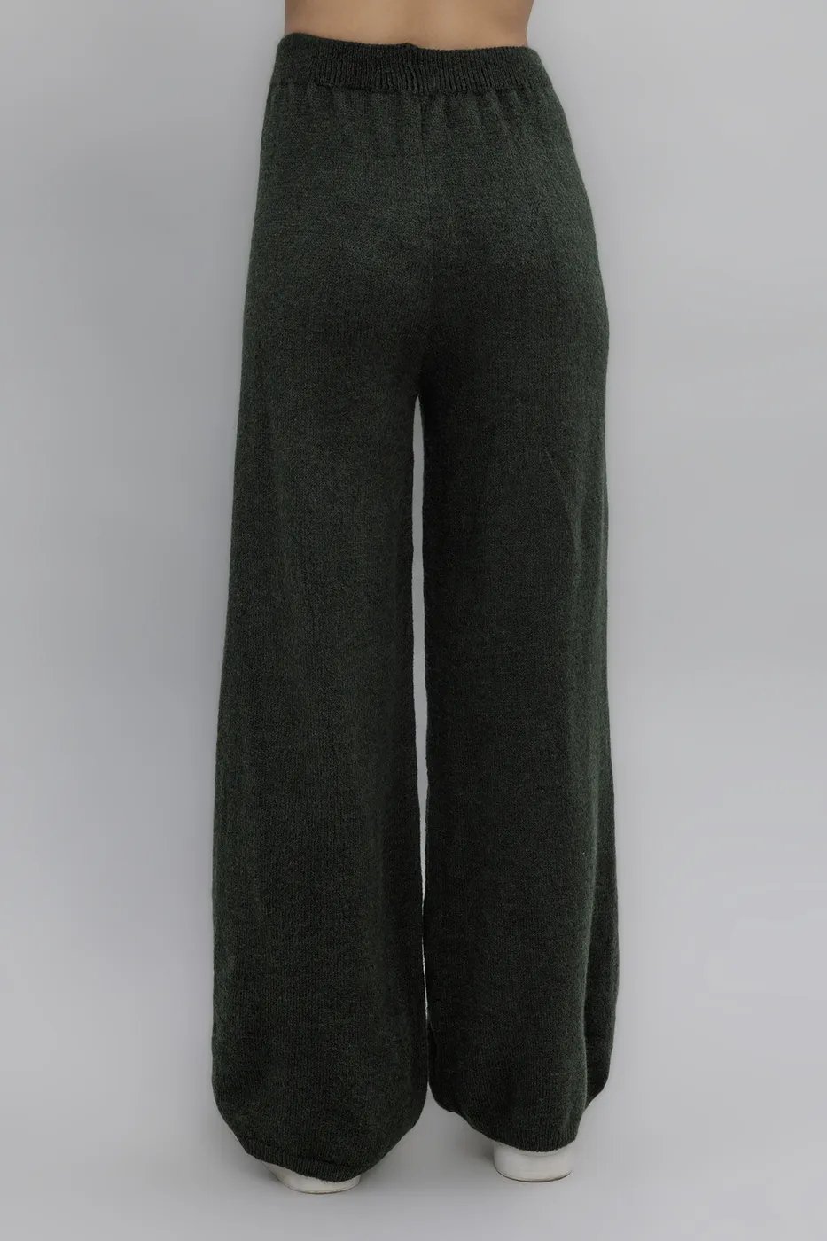 Bayan Yeşil Triko Bol Pantolon