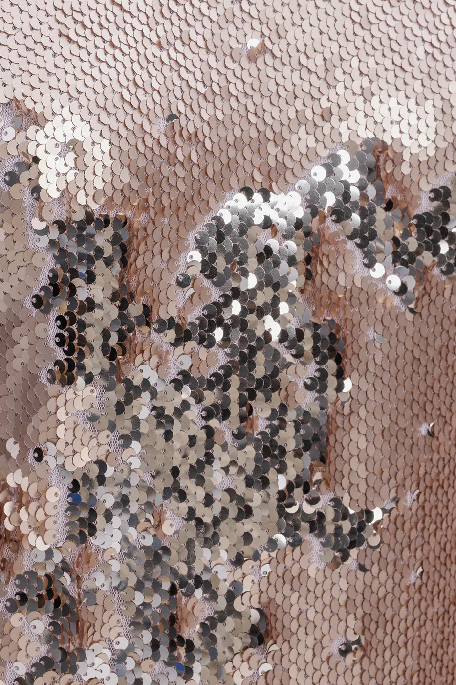 Bayan Pudra Sırt Dekolteli Pulpayet Mini Elbise