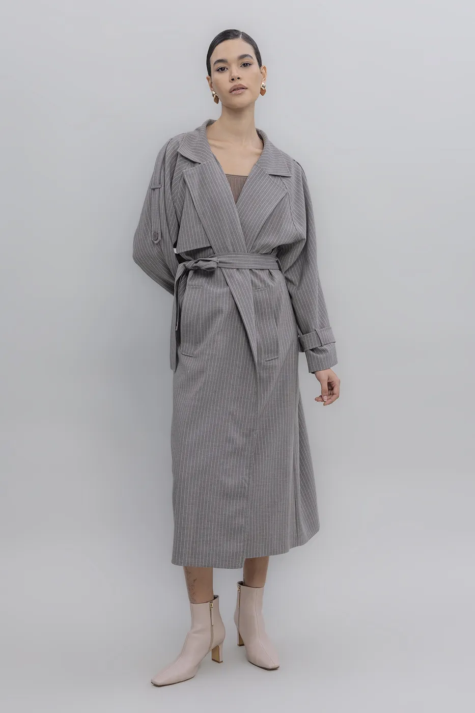 Bayan Vizon Vintage Astarlı Trençkot