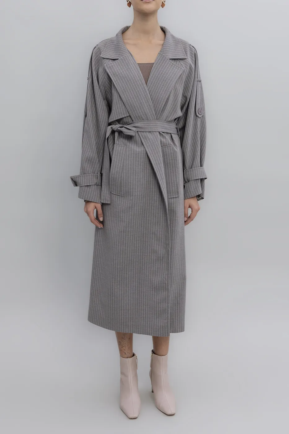 Bayan Vizon Vintage Astarlı Trençkot