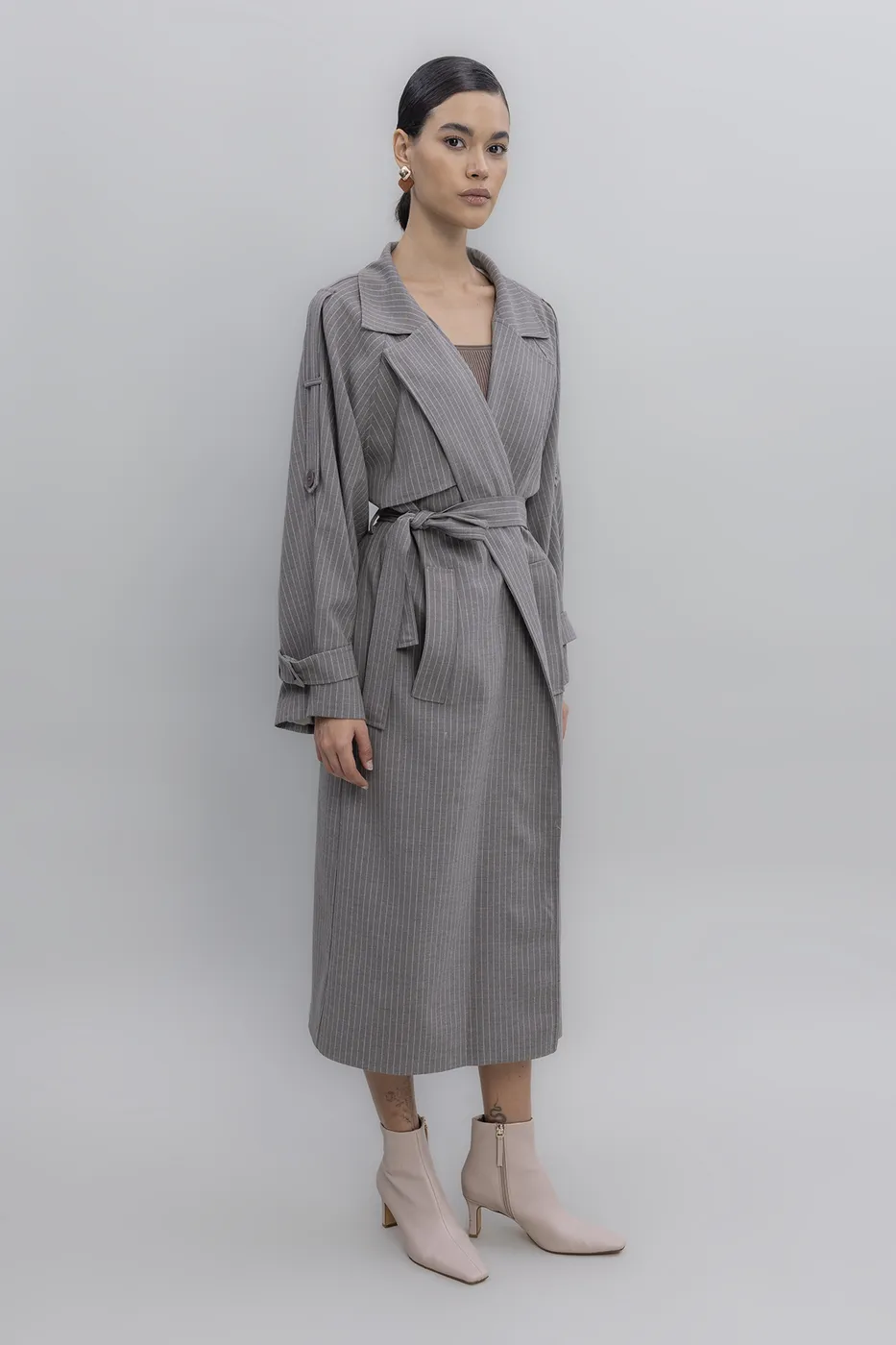 Bayan Vizon Vintage Astarlı Trençkot