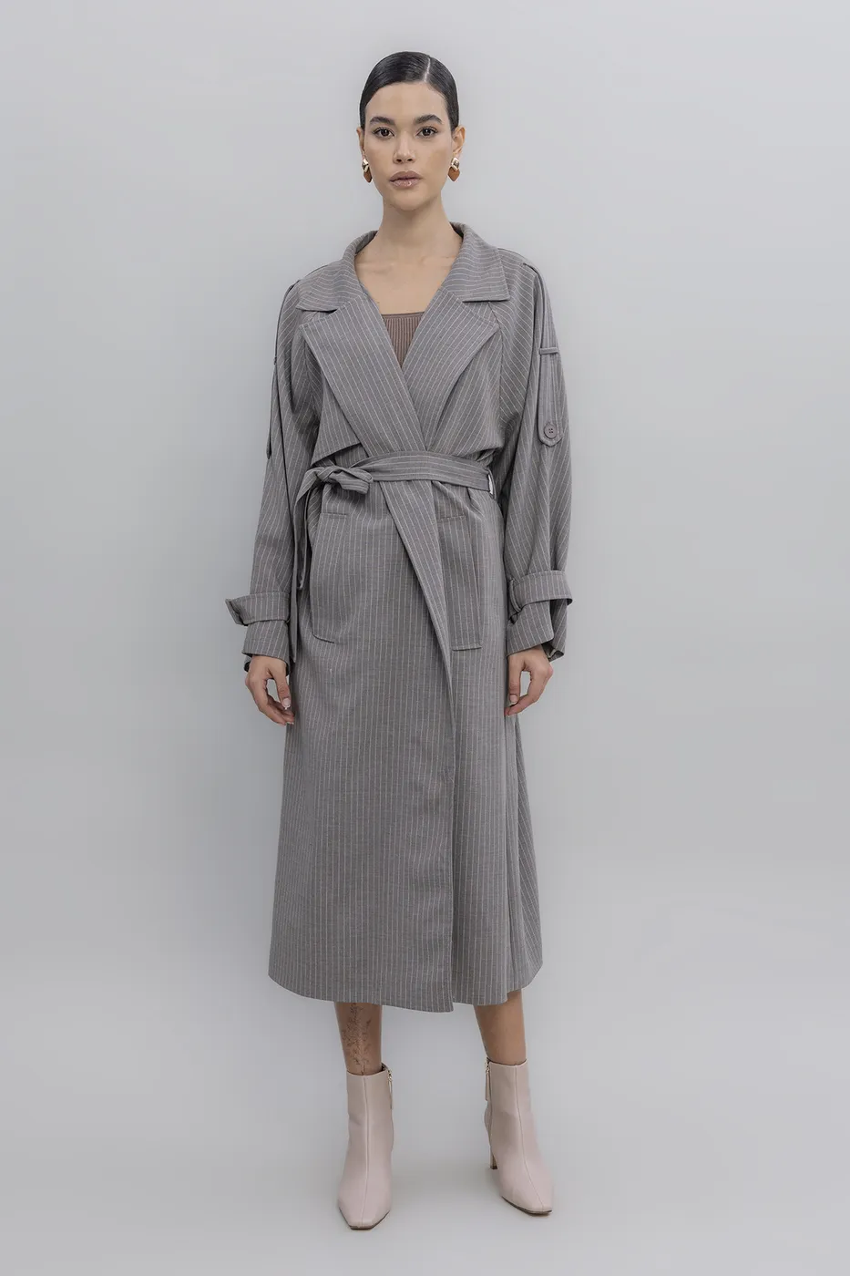 Bayan Vizon Vintage Astarlı Trençkot