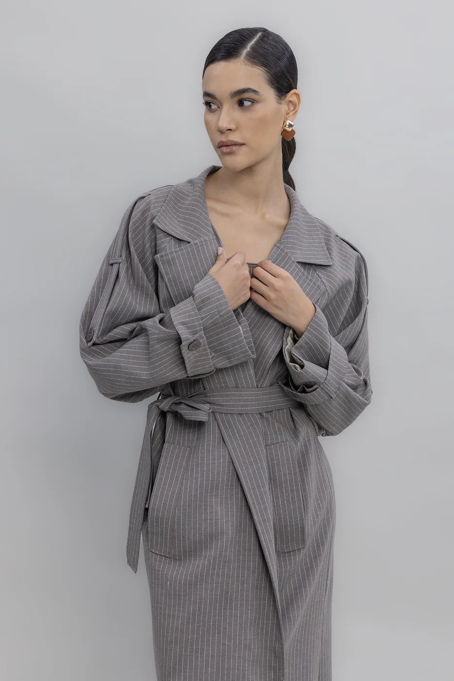 Bayan Vizon Vintage Astarlı Trençkot