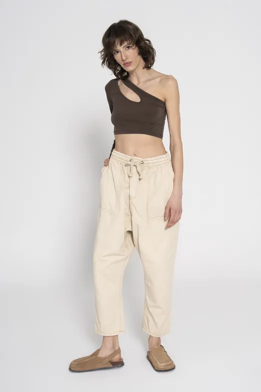 Bayan Krem Havuç Pantolon - BSL