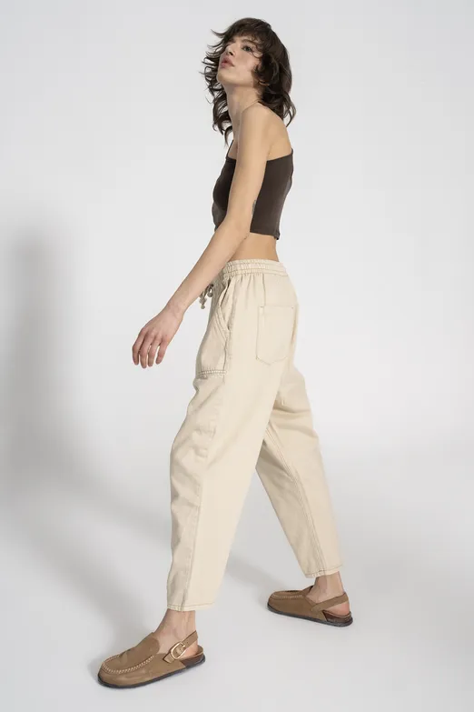 Bayan Krem Havuç Pantolon - BSL