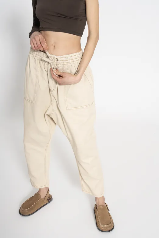 Bayan Krem Havuç Pantolon - BSL