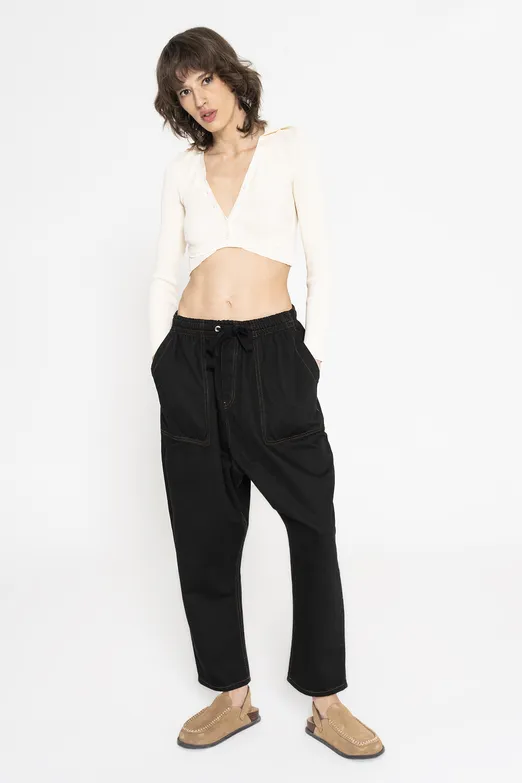 Bayan Siyah Havuç Pantolon - BSL