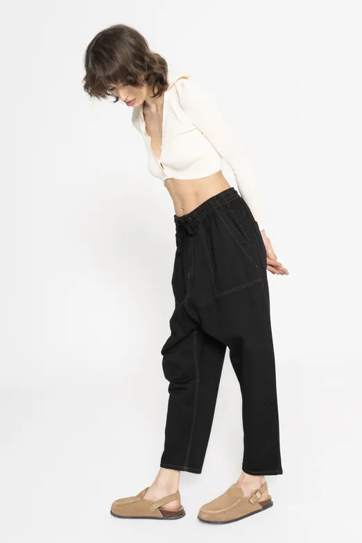 Bayan Siyah Havuç Pantolon - BSL