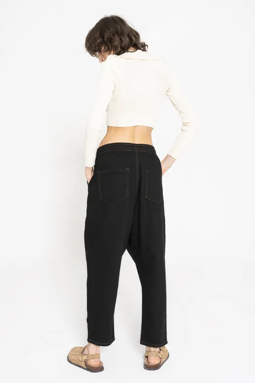 Bayan Siyah Havuç Pantolon - BSL