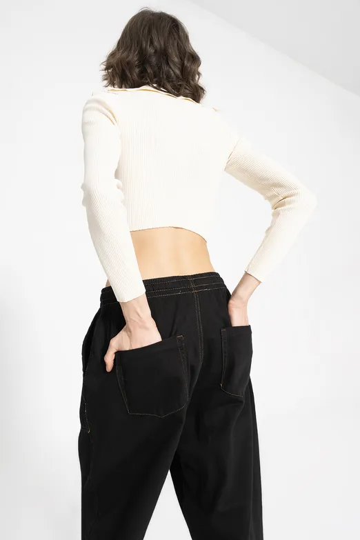 Bayan Siyah Havuç Pantolon - BSL