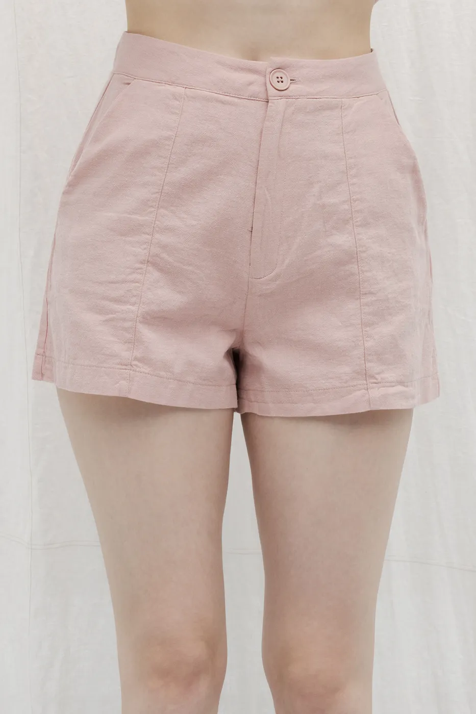 Bayan Pudra Keten Mini  Şort