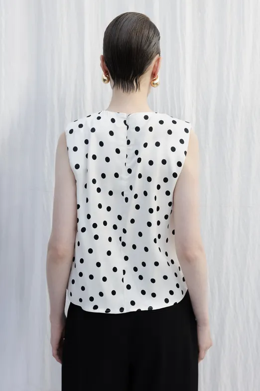 Bayan Ekru Kolsuz Saten Bluz - BSL