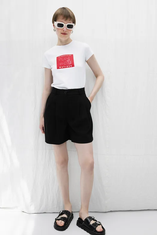 Bayan Siyah Bermuda Şort - BSL