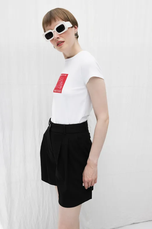 Bayan Siyah Bermuda Şort - BSL