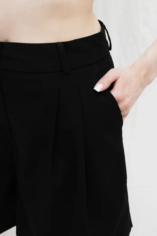 Bayan Siyah Bermuda Şort - BSL