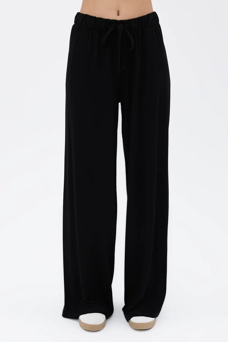 Bayan Siyah Bol Paça Pantolon