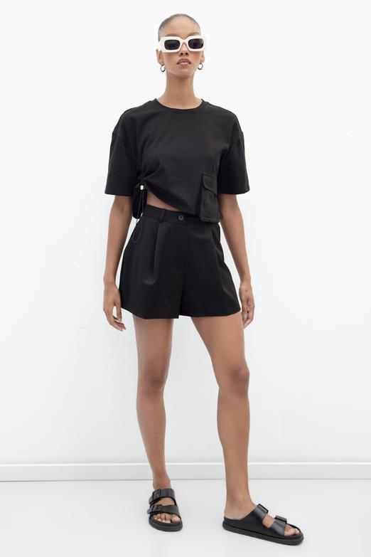 Bayan  Pileli Mini Şort