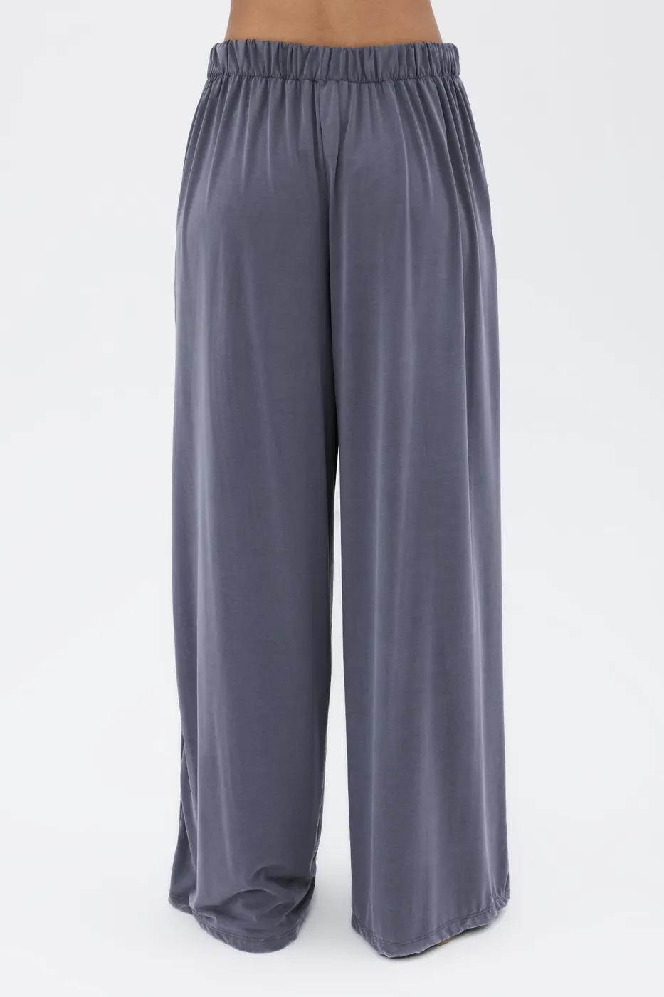 Bayan Gri Modal Palazzo Dökümlü Pantolon