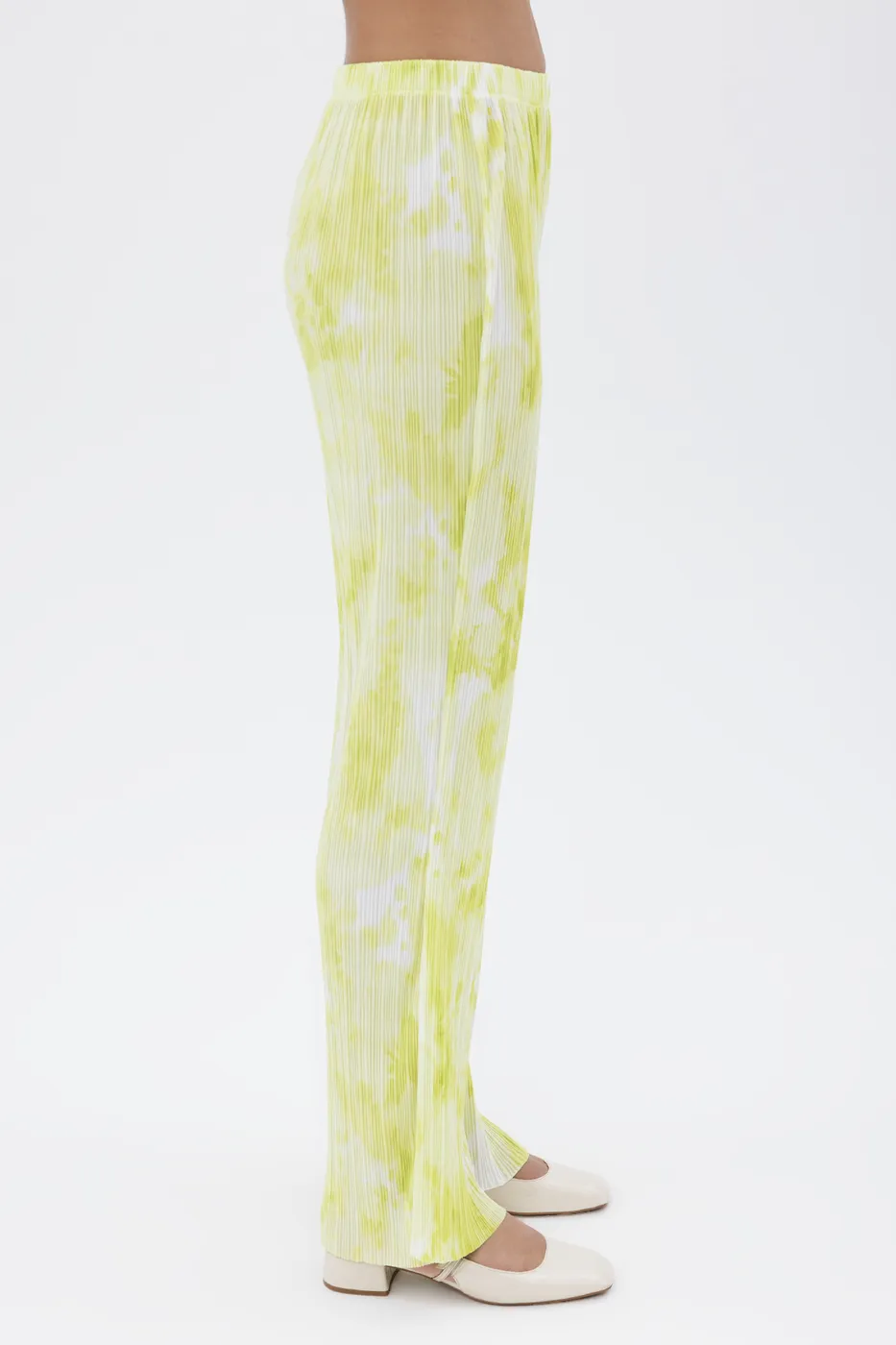 Bayan Yeşil Piliseli Bol Pantolon