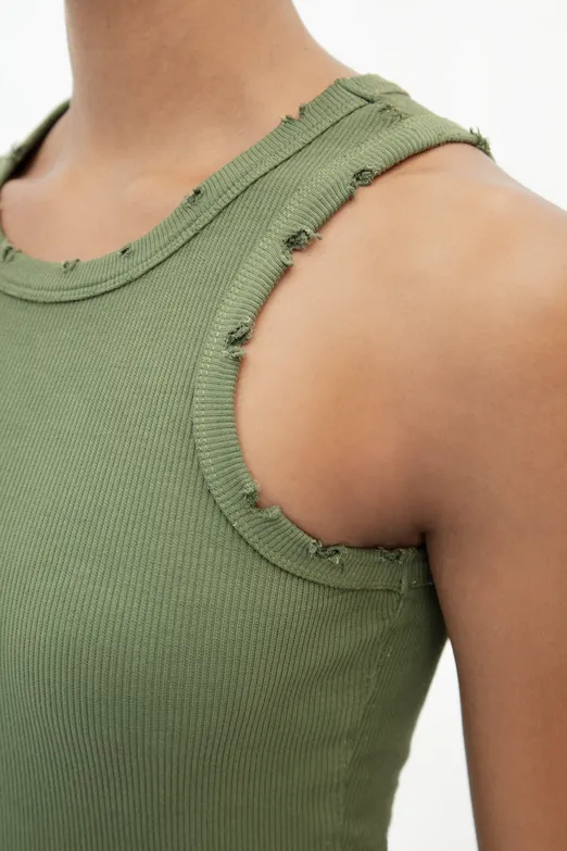 Bayan Haki Halter Yaka Midi Streç Elbise - BSL