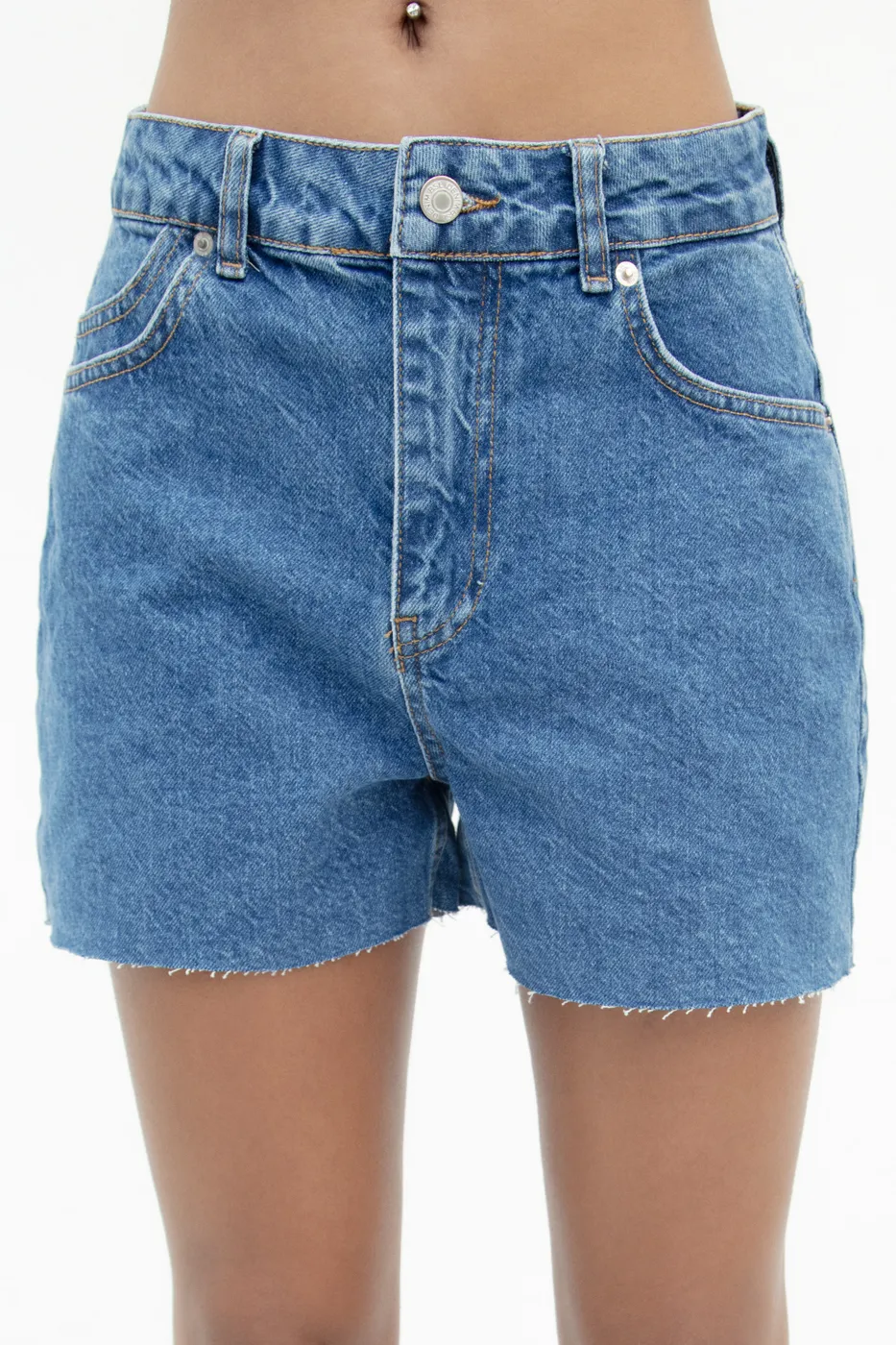 Bayan Mavi Basic Denim Mini Şort