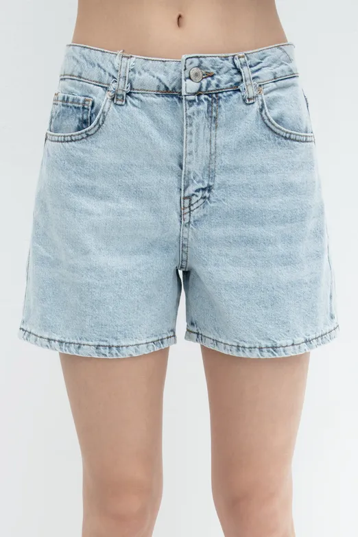 Bayan Mavi Denim Bermuda Şort - BSL