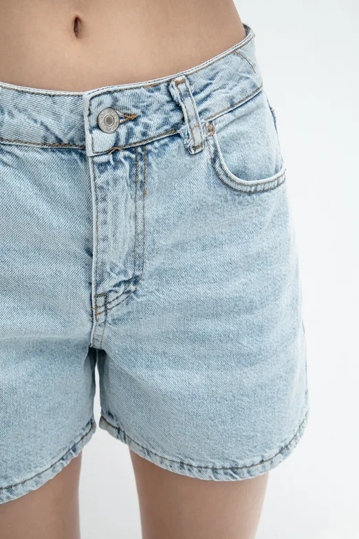 Bayan Mavi Denim Bermuda Şort - BSL