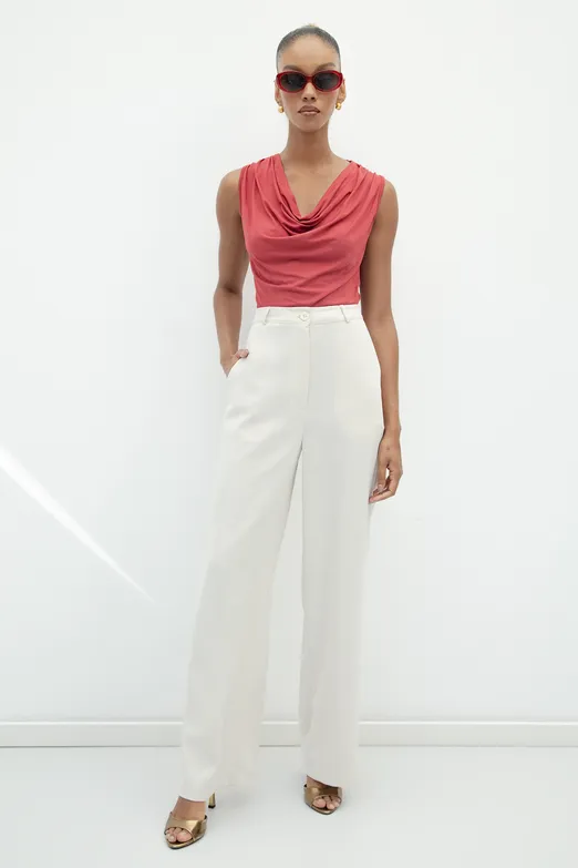 Bayan Taş Düz Kesim Krep Pantolon - BSL