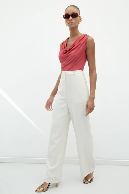 Bayan Taş Düz Kesim Krep Pantolon - BSL