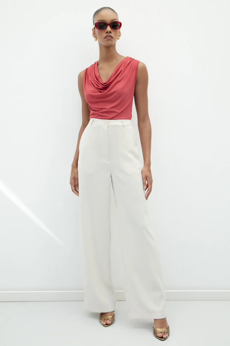 Bayan Taş Düz Kesim Krep Pantolon