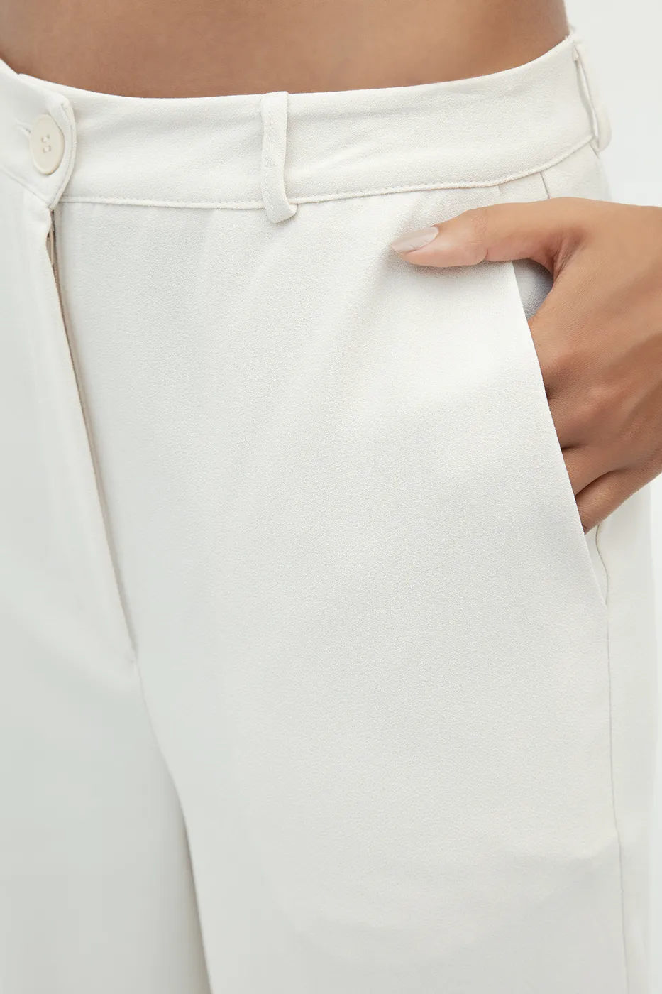 Bayan Taş Düz Kesim Krep Pantolon