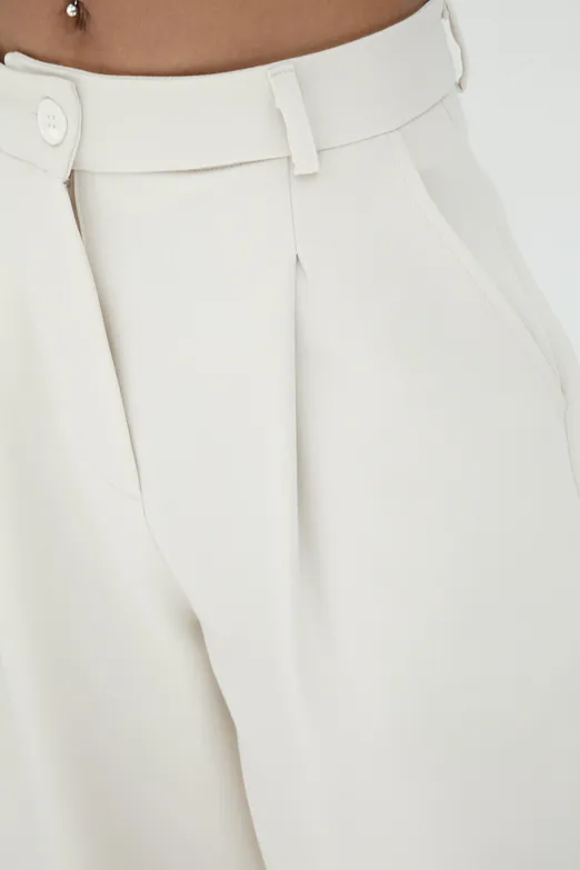 Bayan Bej Pileli Havuç Pantolon - BSL