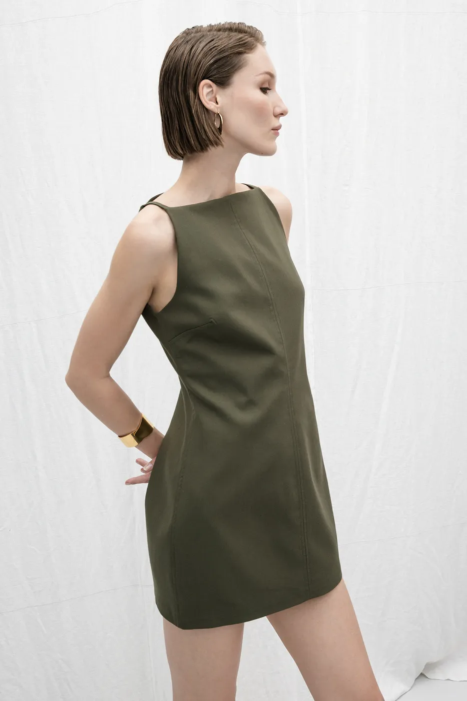 Bayan Haki Askılı Mini elbise