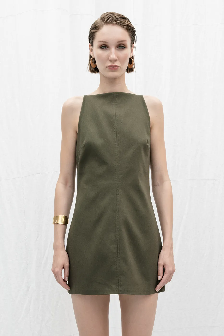 Bayan Haki Askılı Mini elbise
