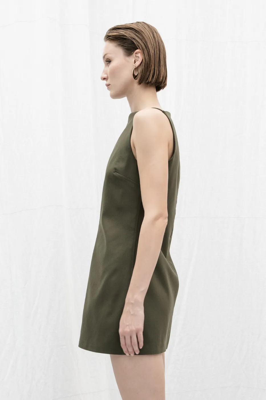 Bayan Haki Askılı Mini elbise
