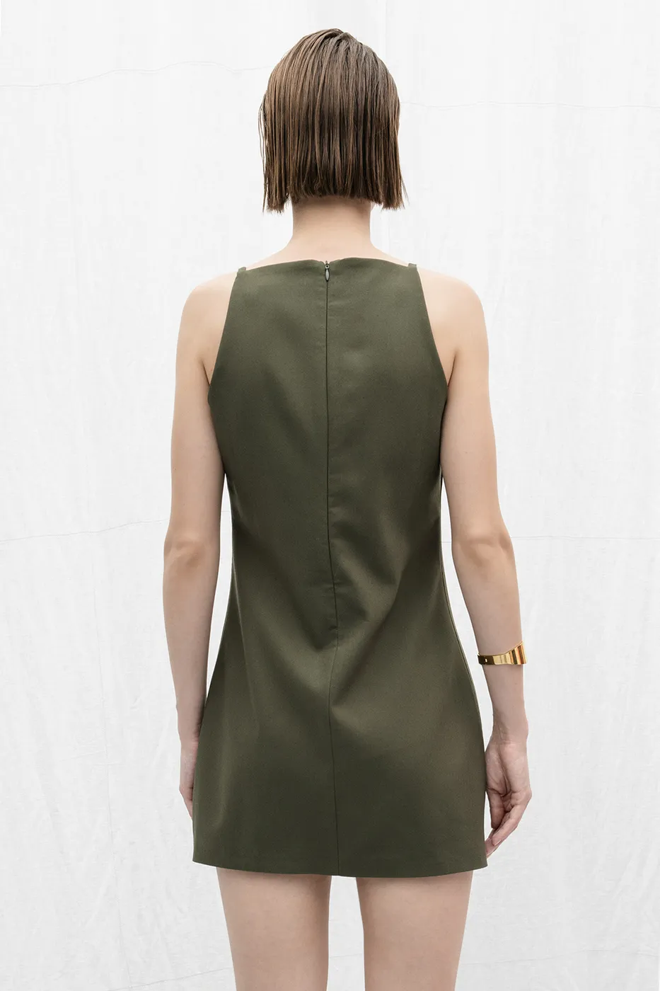 Bayan Haki Askılı Mini elbise