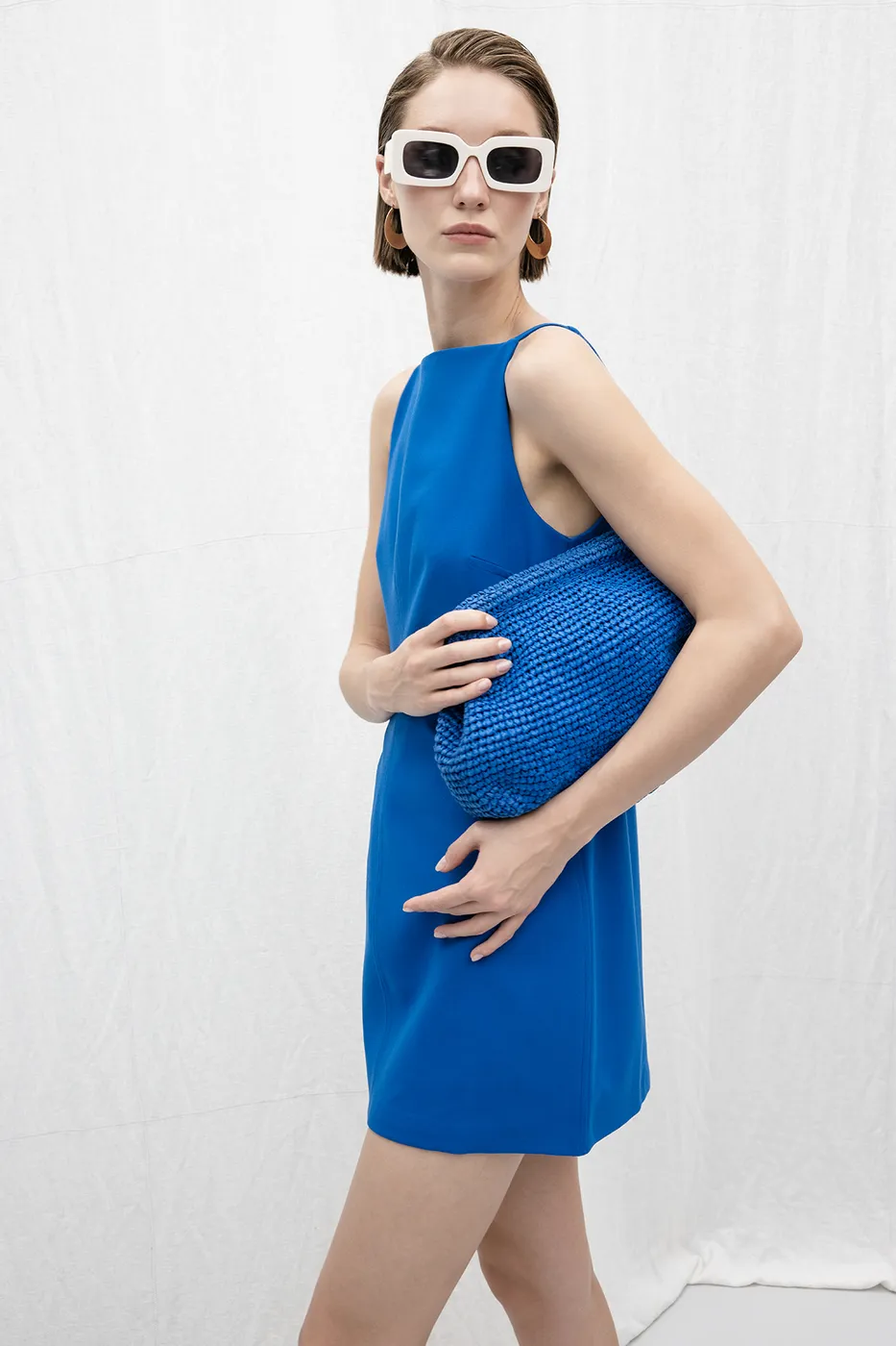 Bayan Sax Askılı Mini elbise