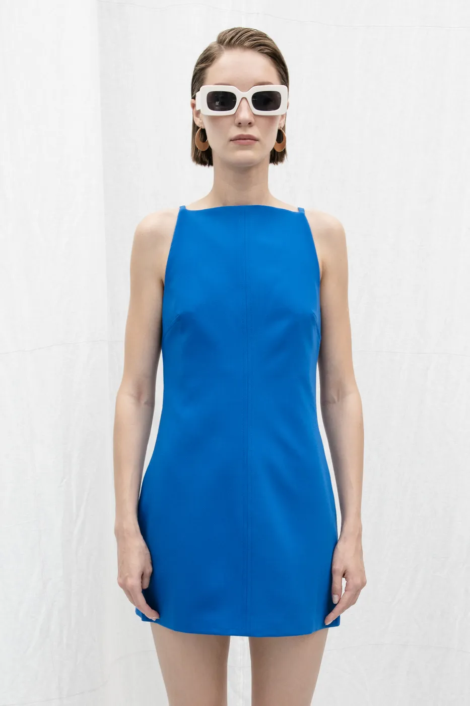 Bayan Sax Askılı Mini elbise