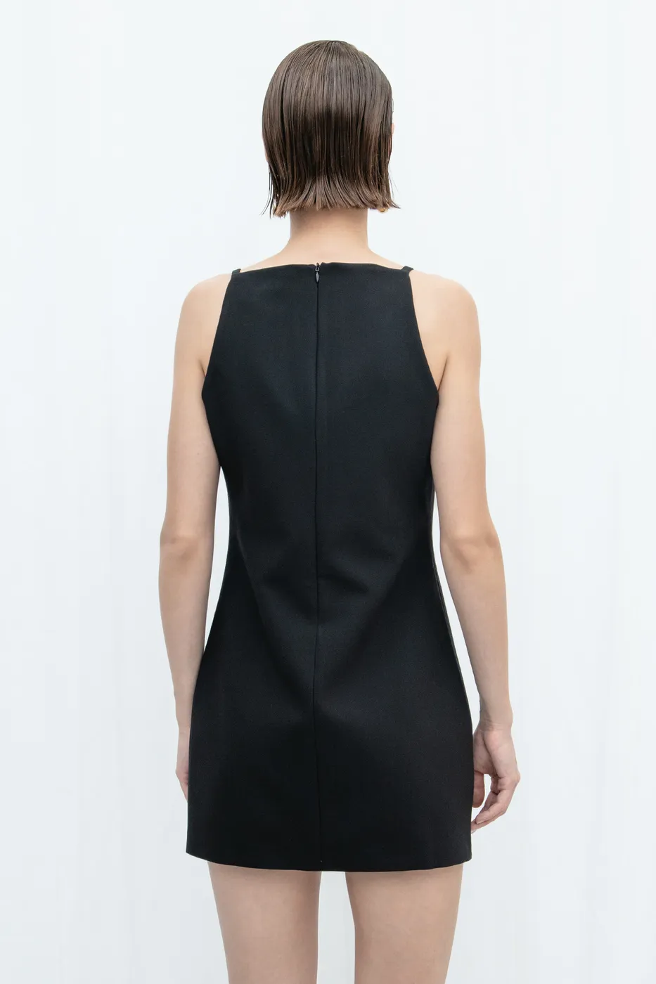 Bayan Siyah Askılı Mini elbise