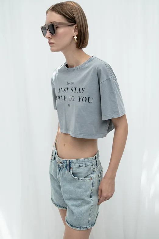 Bayan Mavi Pis Paça Detaylı Denim Şort - BSL