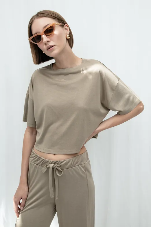 Bayan Haki Basic Tshirt - BSL