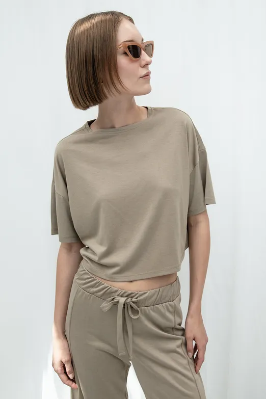 Bayan Haki Basic Tshirt - BSL