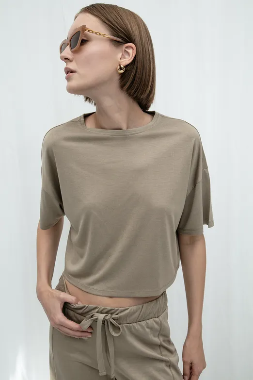 Bayan Haki Basic Tshirt - BSL